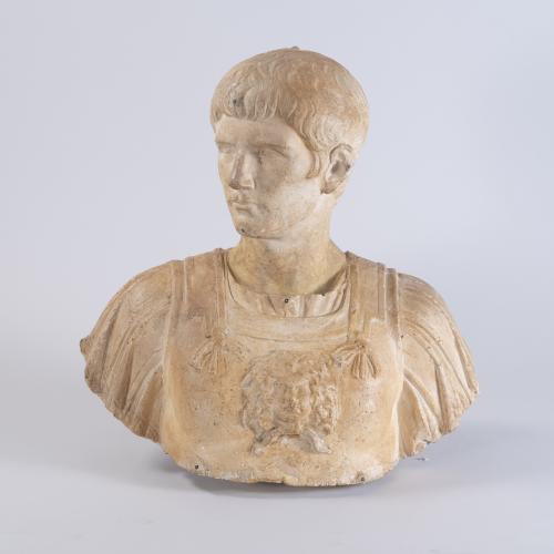 Mid 19th Century Academy Plaster Bust of Julius Caesar