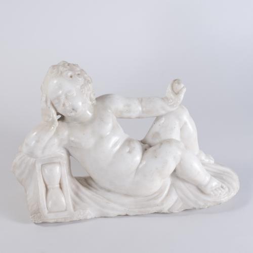 Early 18th Century Italian White Marble Putto