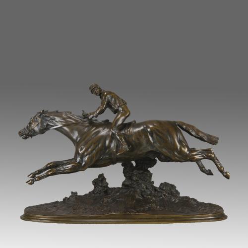 Animalier Bronze Study Entitled 'Steeplechaser' by Pierre Lenordez