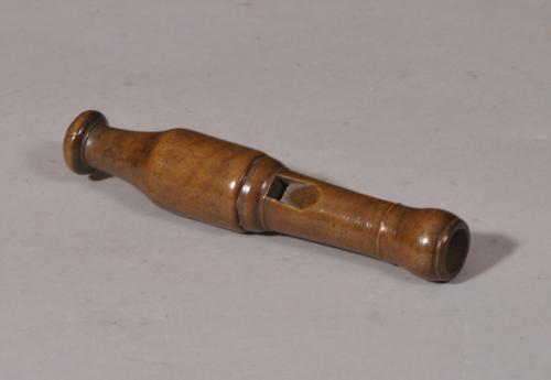S/5843 Antique Treen Early 19th Century Boxwood Whistle
