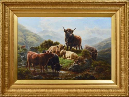 Highland cattle at Glen Goil by William Watson Jnr