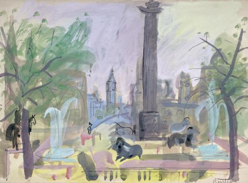 Austin Taylor - Trafalgar Square - 20th Century British Watercolour