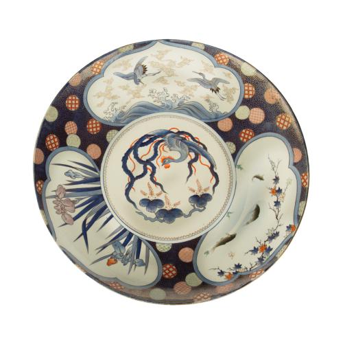 Large Japanese Ceramic Charger by Fukagawa Seiji Company