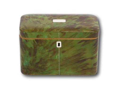 Overview of the Green Tortoiseshell Tea Caddy