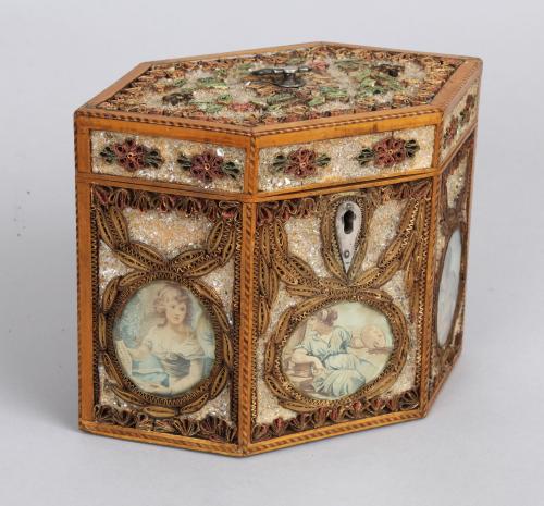 George III period rolled paper tea caddy