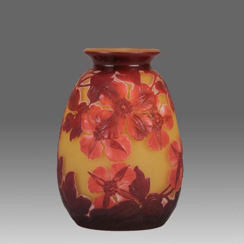 Early 20th Century Art Nouveau Vase "Floral Soufflé vase" by Emile Galle