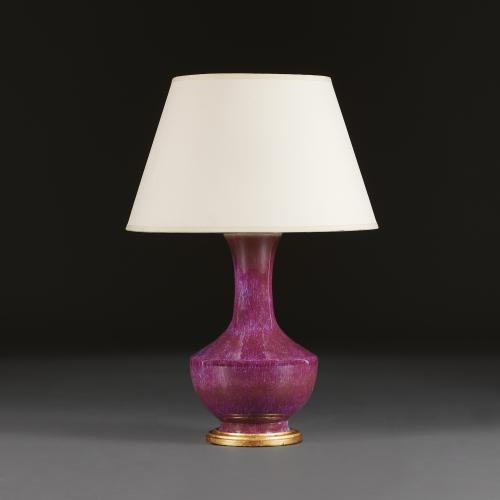 A Chinese Plum Flambé Vase As A Lamp