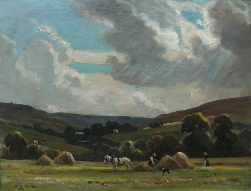 Ernest Higgins Rigg "Crackpot Ghyll, Swaledale" Yorkshire, oil painting