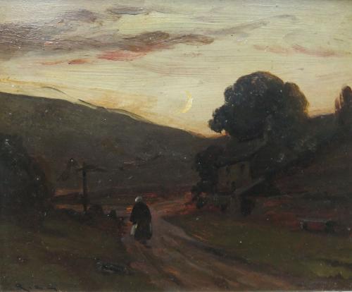 Ernest Higgins Rigg "Gunnerside, The Close of Day" oil painting