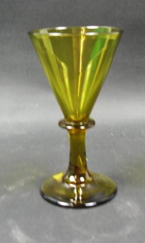 A rare small amber (straw) coloured wine glass, English circa 1810