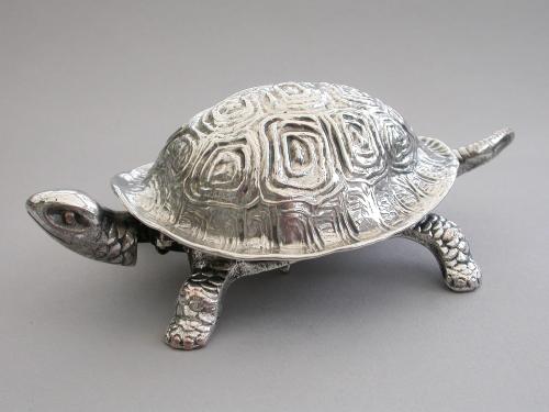 George V Novelty Silver Mounted Tortoise Desk Bell By Grey & Co, Chester 1929