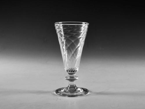 Antique wrythen ale glass English circa 1800
