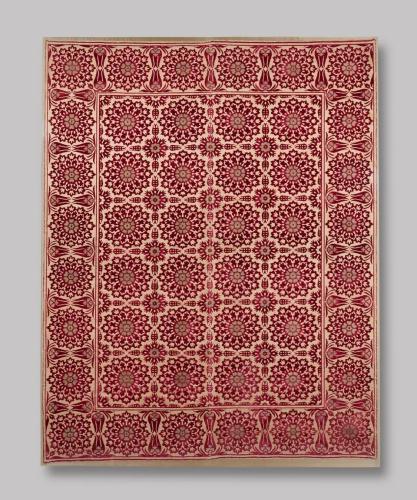 Extremely Fine Ottoman Voided Silk Velvet and Gold and Silver-Thread Panel