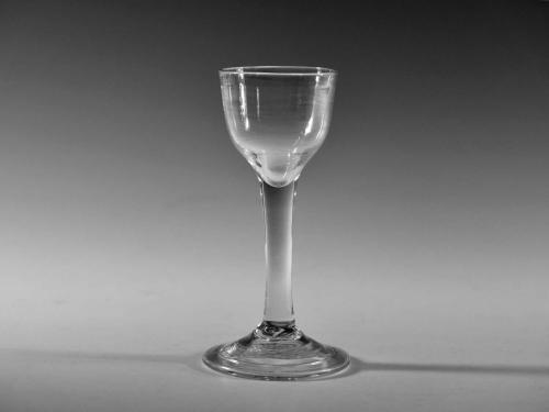 Antique wine glass Plain stem English circa 1760