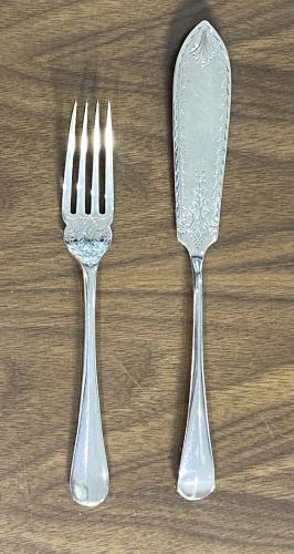 Rattail silver fish knives and forks fish  eaters 1902/3 Mappin and Webb 