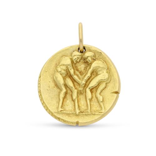 Van Cleef & Arpels Vintage 18ct Gold Zodiac Gemini Pendant by Georges Lenfant Circa 1970