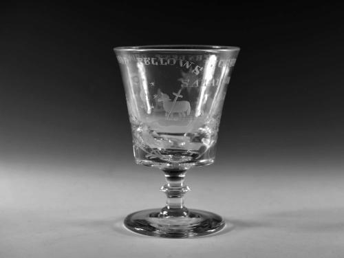 Antique glass Odd Fellows rummer English 1837