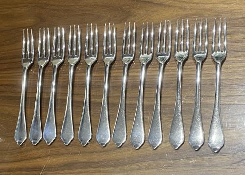 Antique sterling silver dognose table forks 1929 Mappin and Webb