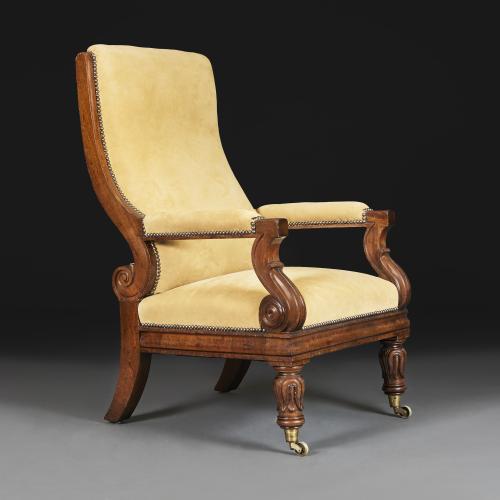 William IV Mahogany Library Chair