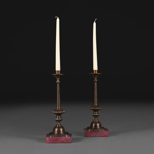 Pair of Early 19th Century Bronze Candlesticks