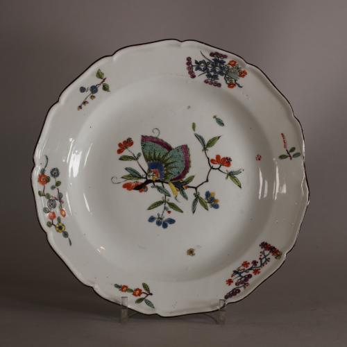 Meissen butterfly plate, eighteenth century