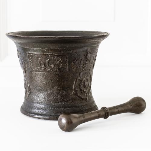 A Charles II bronze mortar, East Anglia, dated 1664