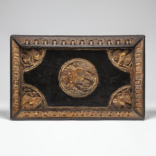 Sino-Portuguese Carved Wooden Tray