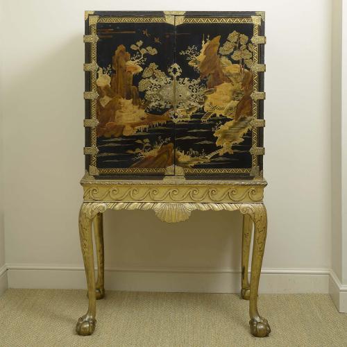 Chinese Export Lacquer Cabinet on Stand