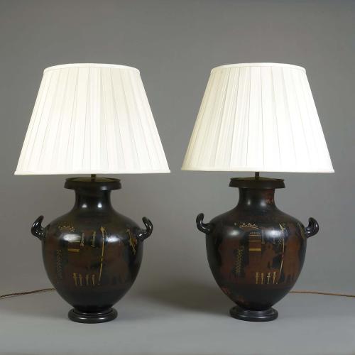 Pair of Greek Revival Table Lamps