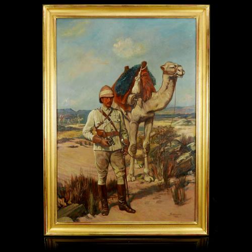 Egypt and Sudan Campaigns - Portrait of a British Officer and Camel, 1883