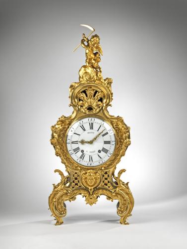 Louis XV Ormolu Bracket Clock Attributed to Cressent and Jean-Joseph Saint -Germain