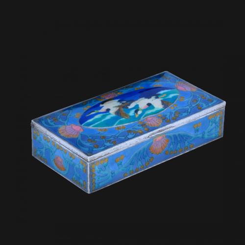 A superb Norwegian silver and enamel box by J. Tostrup