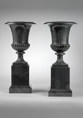 A Pair of 19th-Century Imperial Russian Kalgan Jasper Vases. Circa 1809 -1875