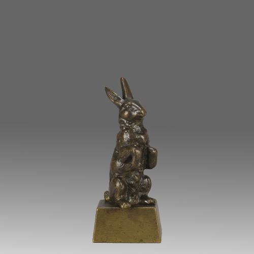 Early 20th Century French Animalier Bronze Sculpture entitled "Standing Hare"