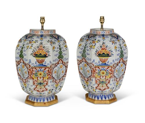 Pair of Delft Lamps
