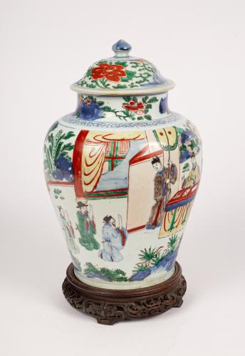 A Wucai Baluster Jar and Cover