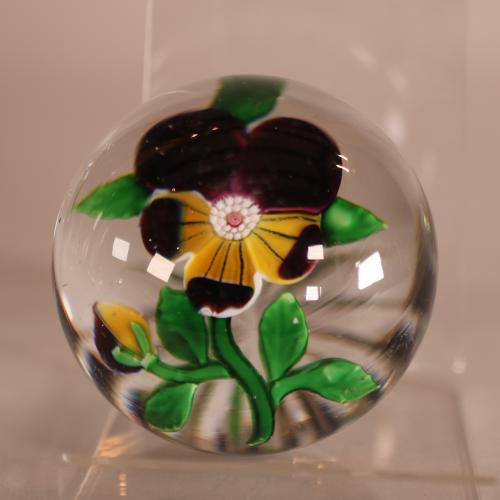 19th century Baccarat pansy paperweight