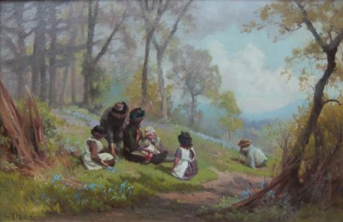 Edward Henry Holder "Happy Days" oil on canvas