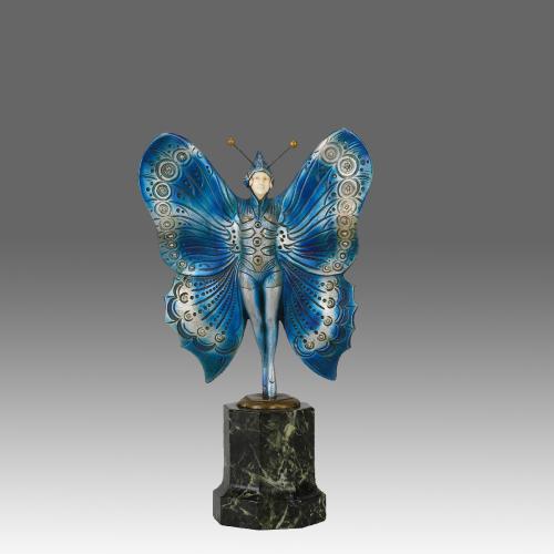 Early 20th Century Art Deco sculpture entitled "Butterfly Dancer" by Richard Lange