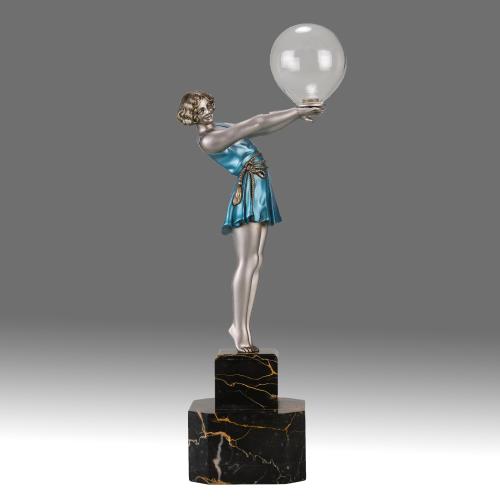  Early 20th Century Art Deco Bronze entitled "Bubble Dancer" By Armand Godard