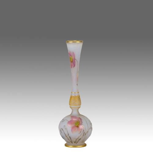 Early 20th Century Cameo Glass Vase entitled "Hellebore Vase" by Daum Frères