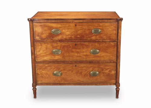 A George III satinwood chest of drawers