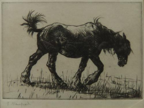 Edmund Blampied "Weary" Drypoint etching