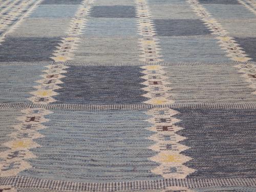 Large Mid-Century Swedish Design Flatweave Carpet