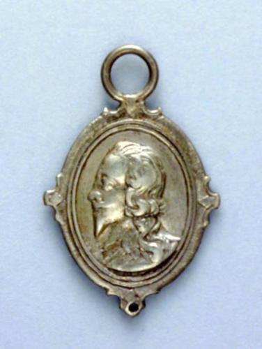 Charles I and Henrietta Maria silver loyalty badge