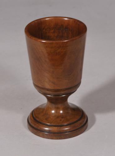 S/6006 Antique Treen Mid 19th Century Walnut Goblet