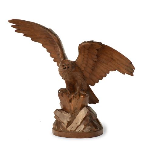 A ‘Black Forest’ linden wood eagle