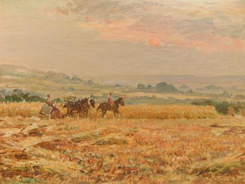Ernest Higgins Rigg "A Hinderwell Haytime" oil painting
