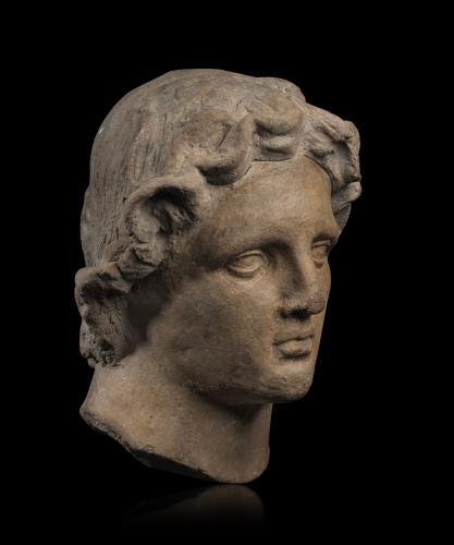 An Etruscan terracotta head of a youth