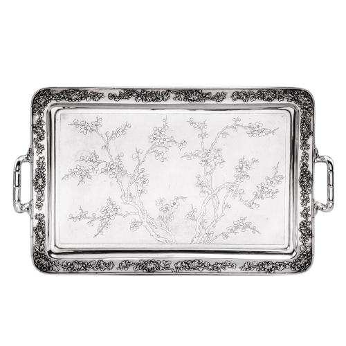 Chinese Export Silver Tray